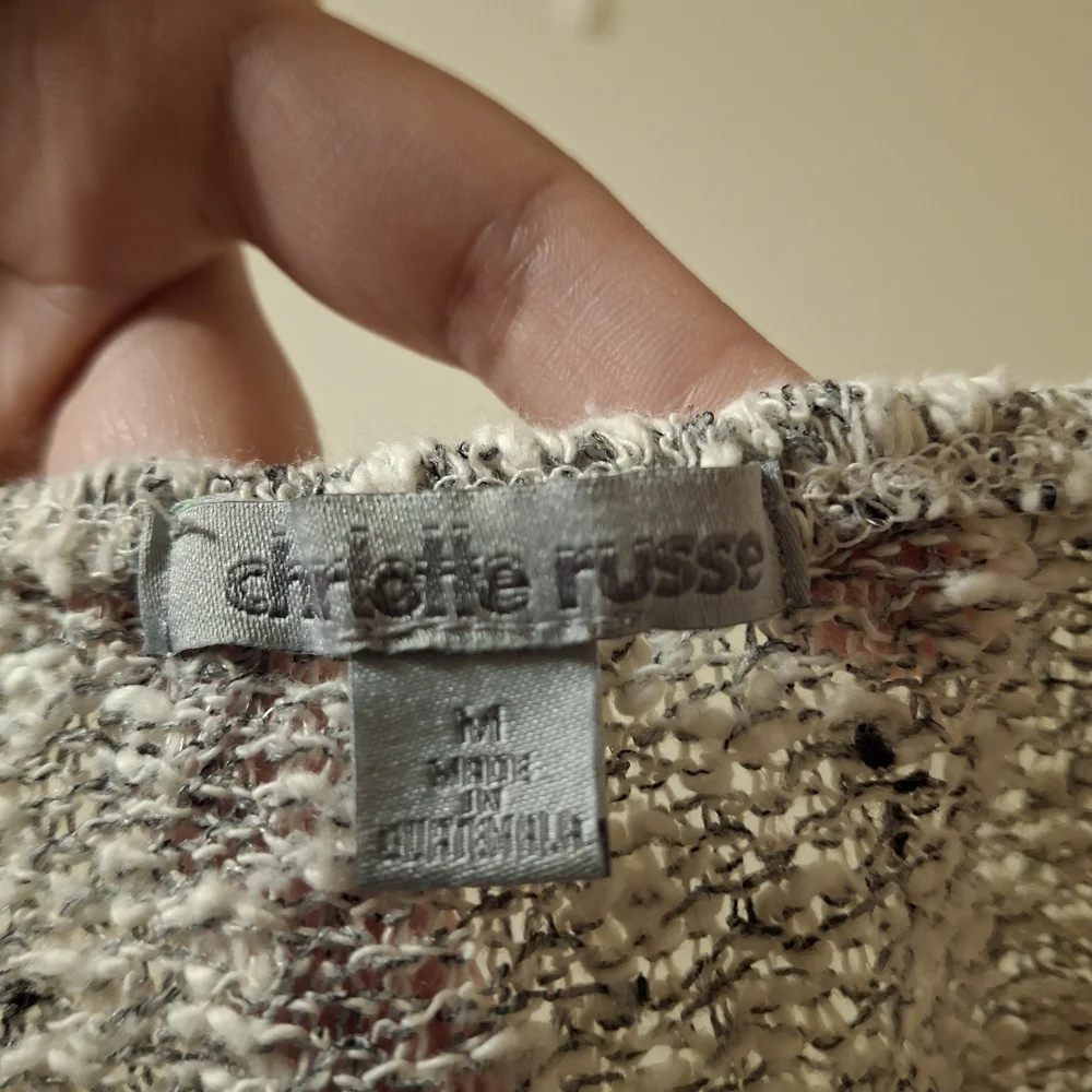 Charlotte Russe Gray Smocked Tie Front Blouse